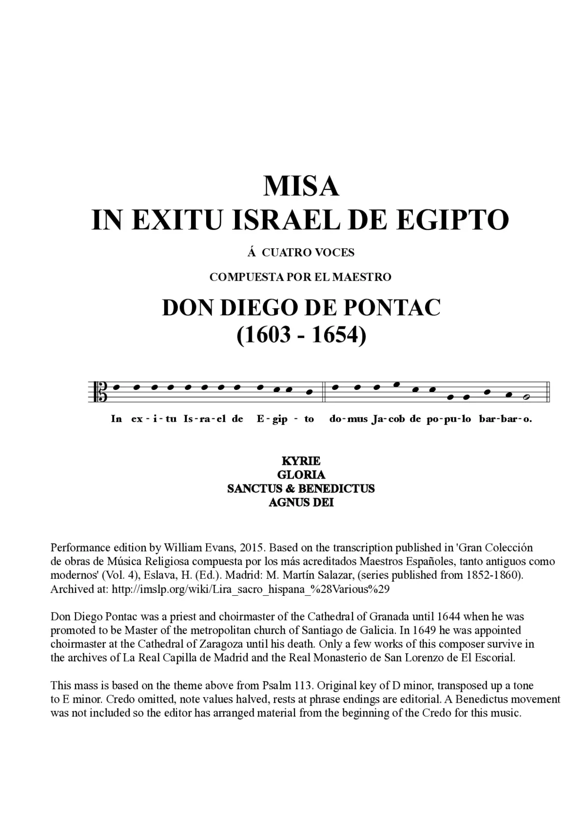 Misa In exitu Israel de Egipto - Page 1