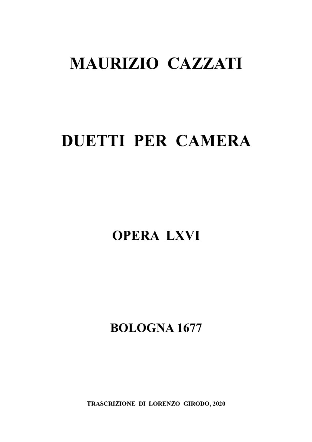 Duetti per Camera - Page 1