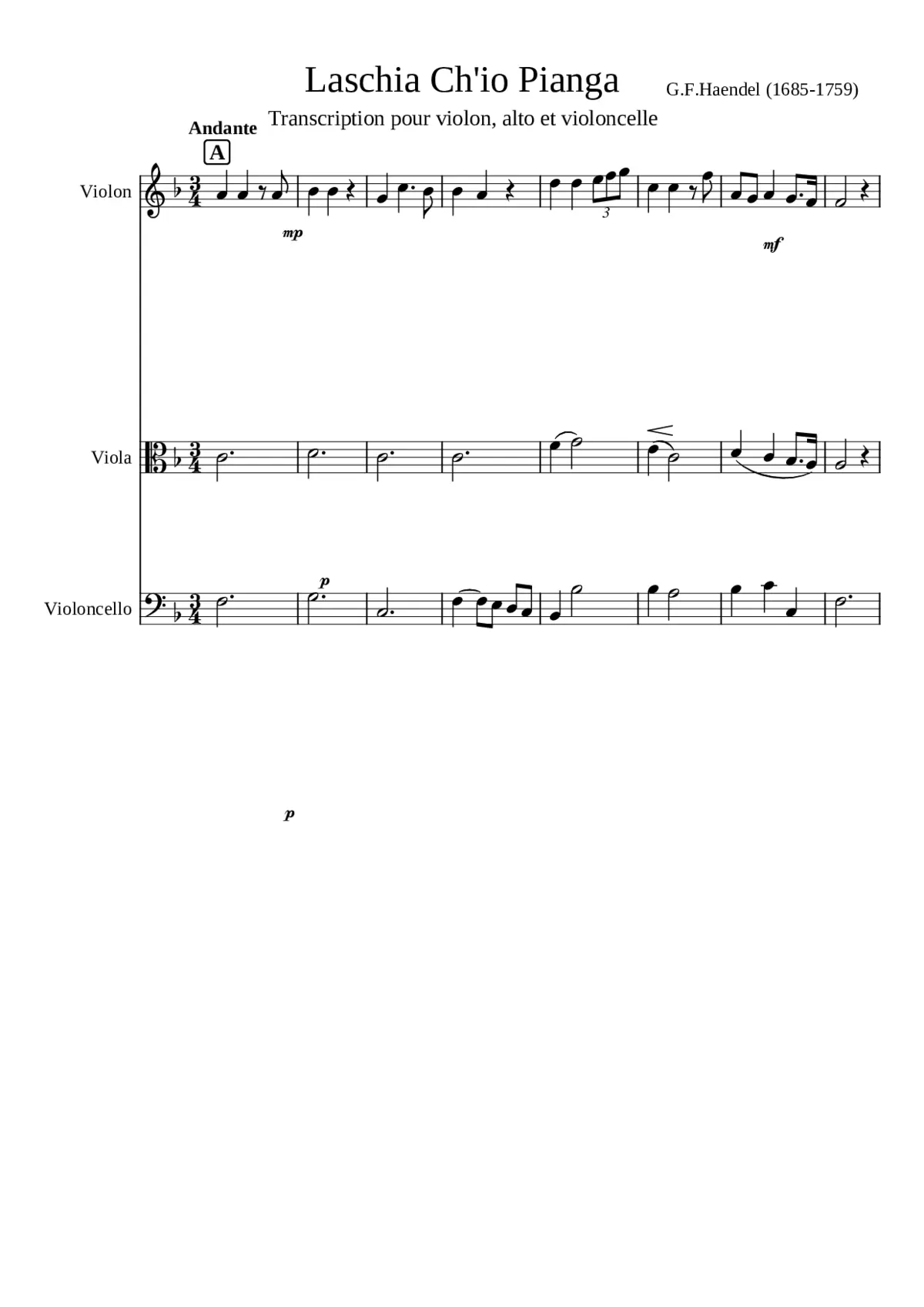 Laschia Ch'io Pianga - Page 1