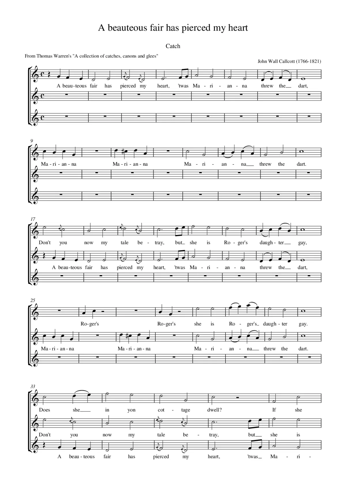A beauteous fair has pierced my heart - Page 1