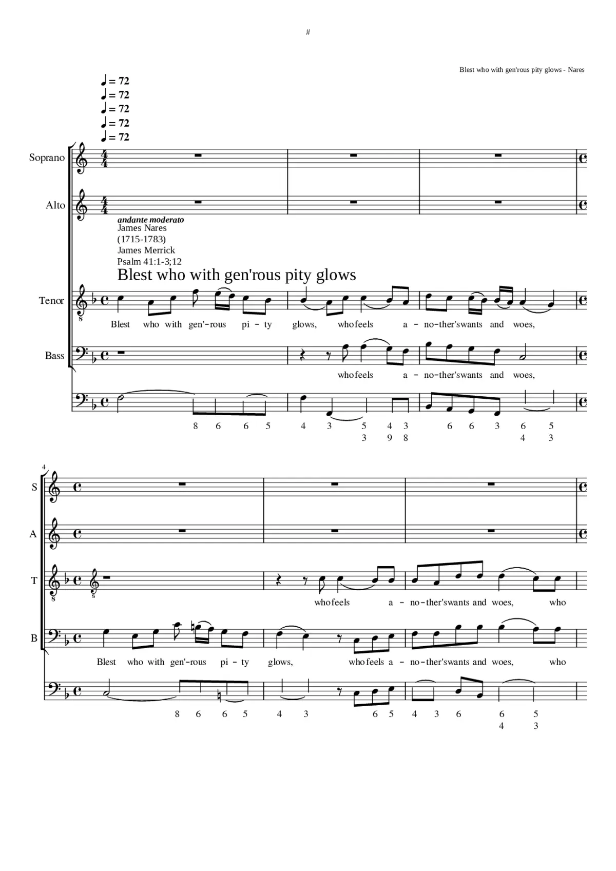 Blest who with gen'rous pity glows - Page 1