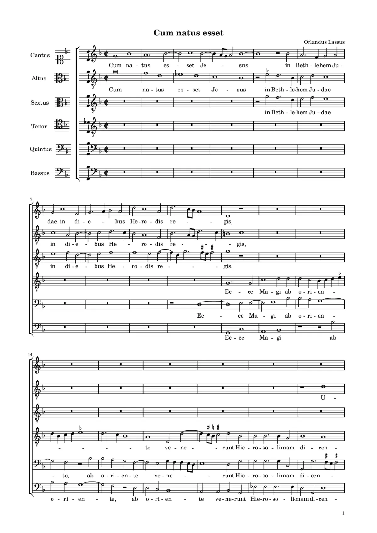Cum natus esset Jesus - Page 1