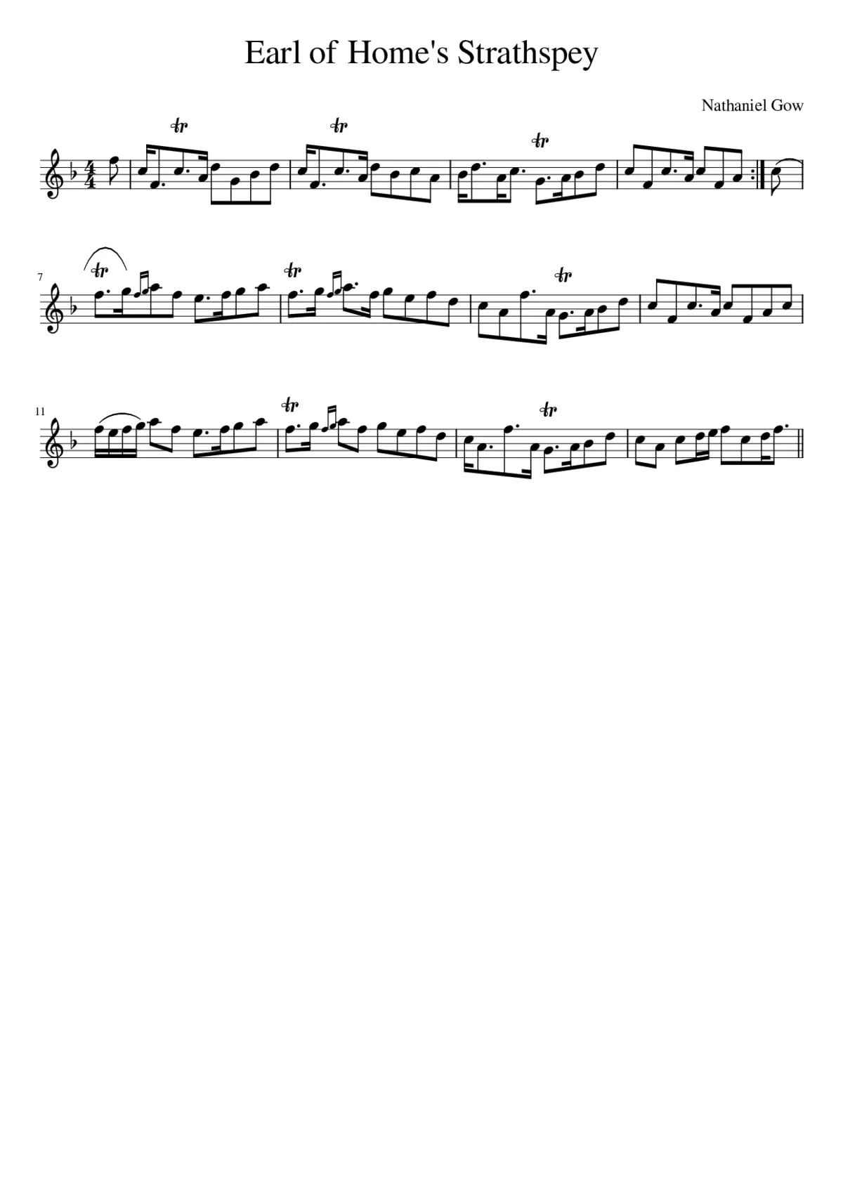 Earl of Home's Strathspey - Page 1