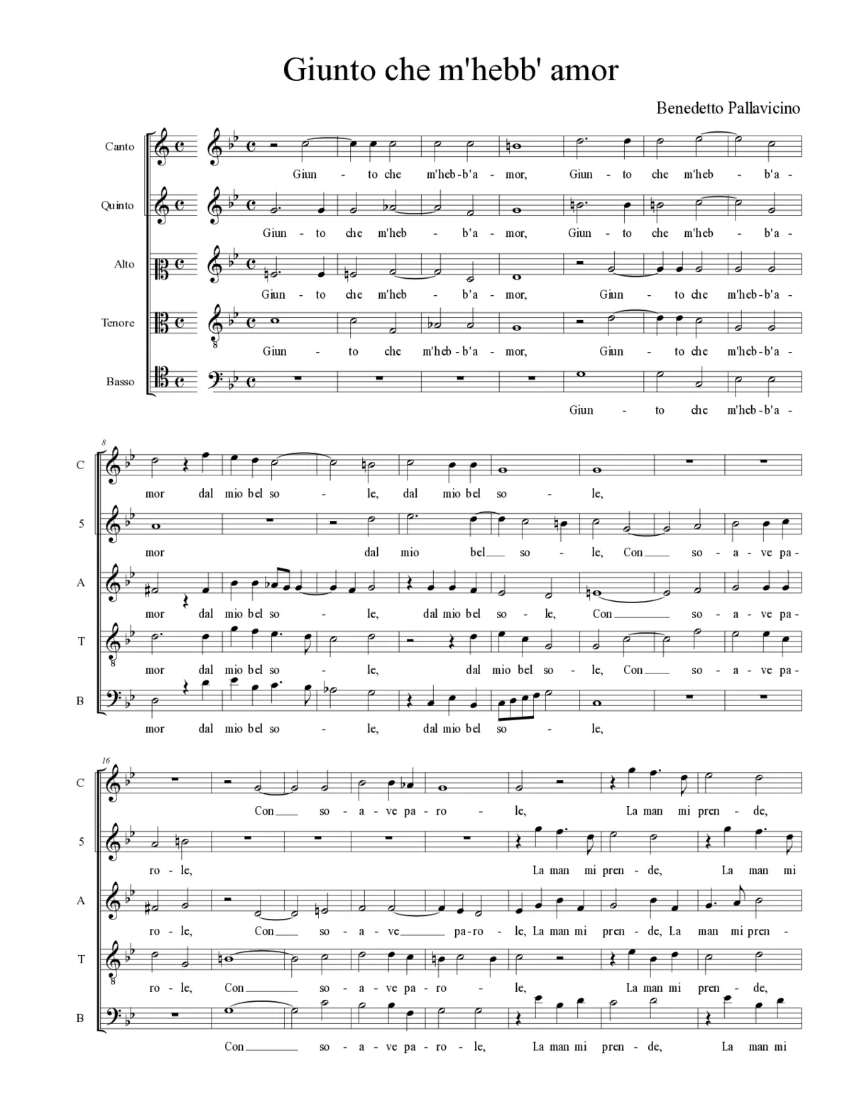 Giunto che m'hebb' amor - Page 1