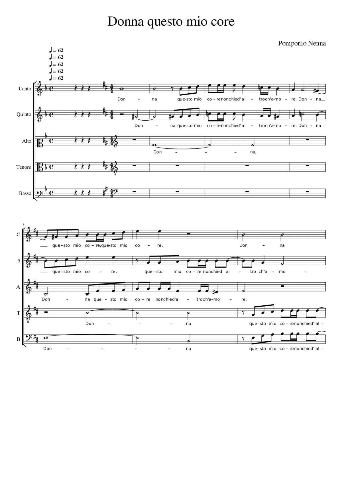 Donna questo mio core - Page 1