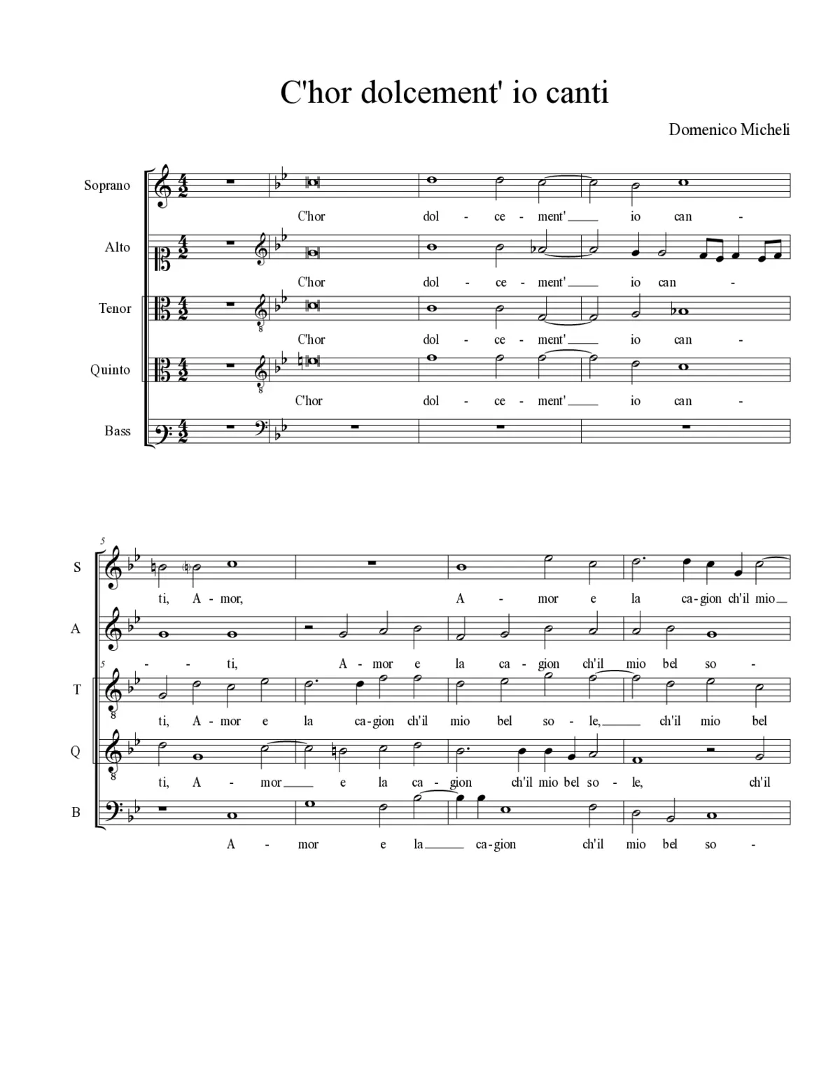 C'hor dolcement' io canti - Page 1