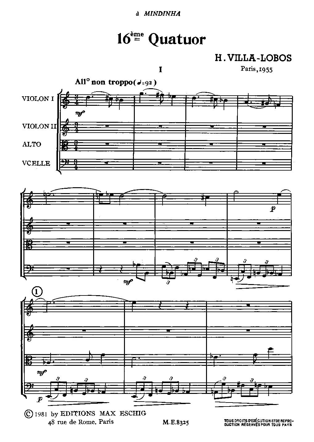 String Quartet No.16 - Page 1