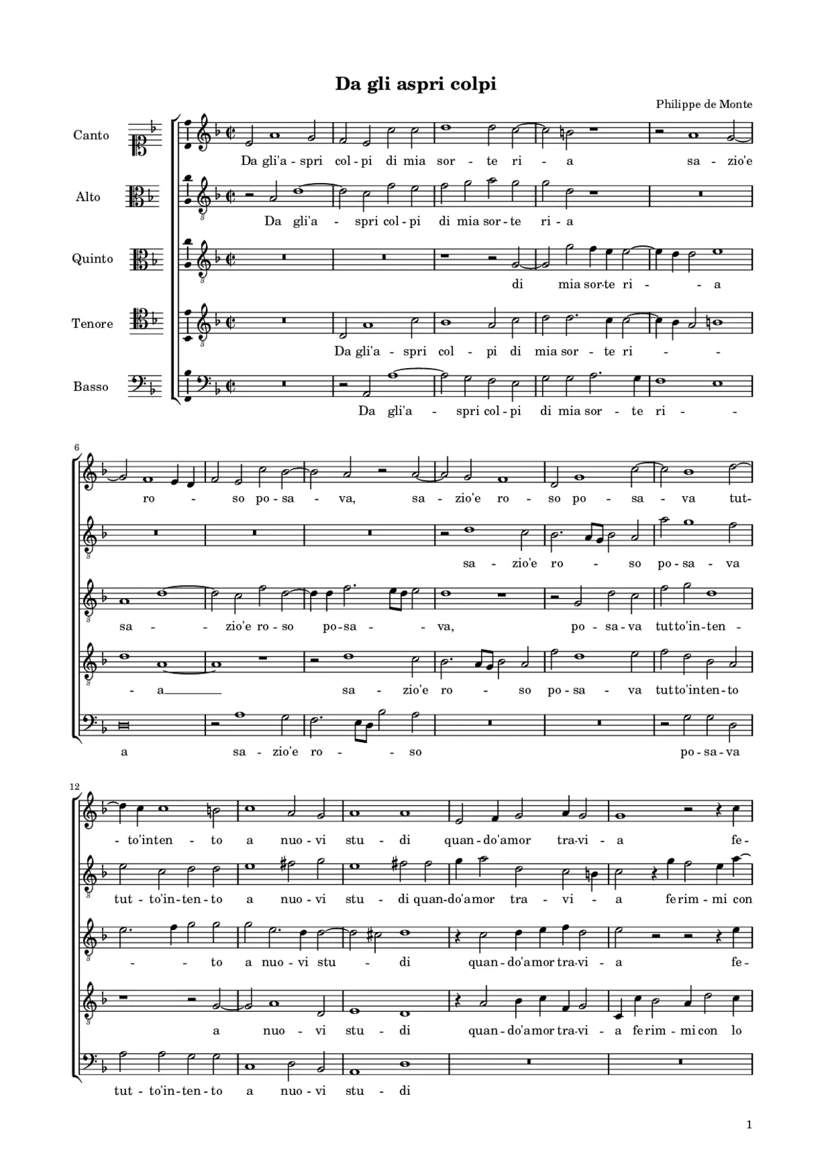 Da gli aspri colpi - Page 1