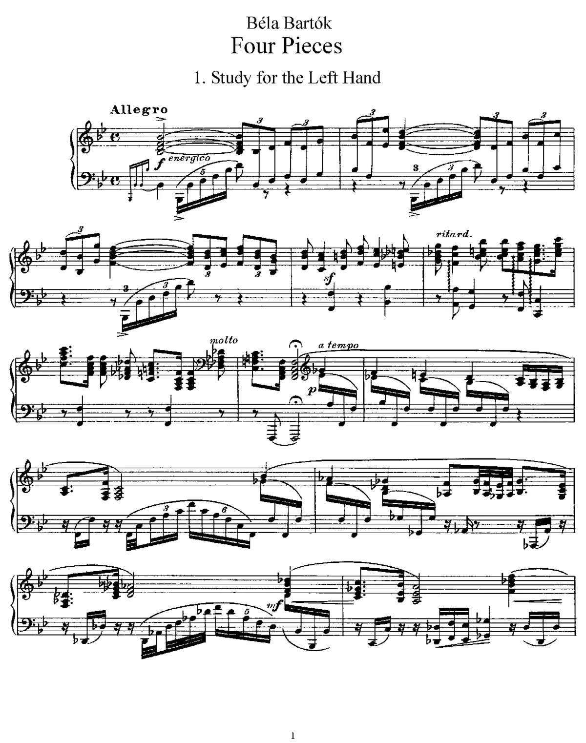 4 Piano Pieces - Page 1