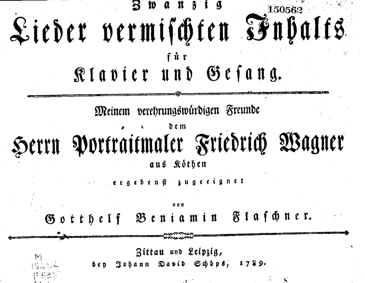 20 Lieder vermischten Inhalts, für Klavier und Gesang - Page 1