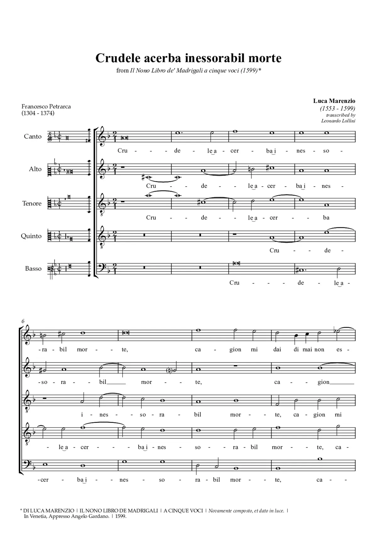 Crudele acerba inesorabil morte - Page 1
