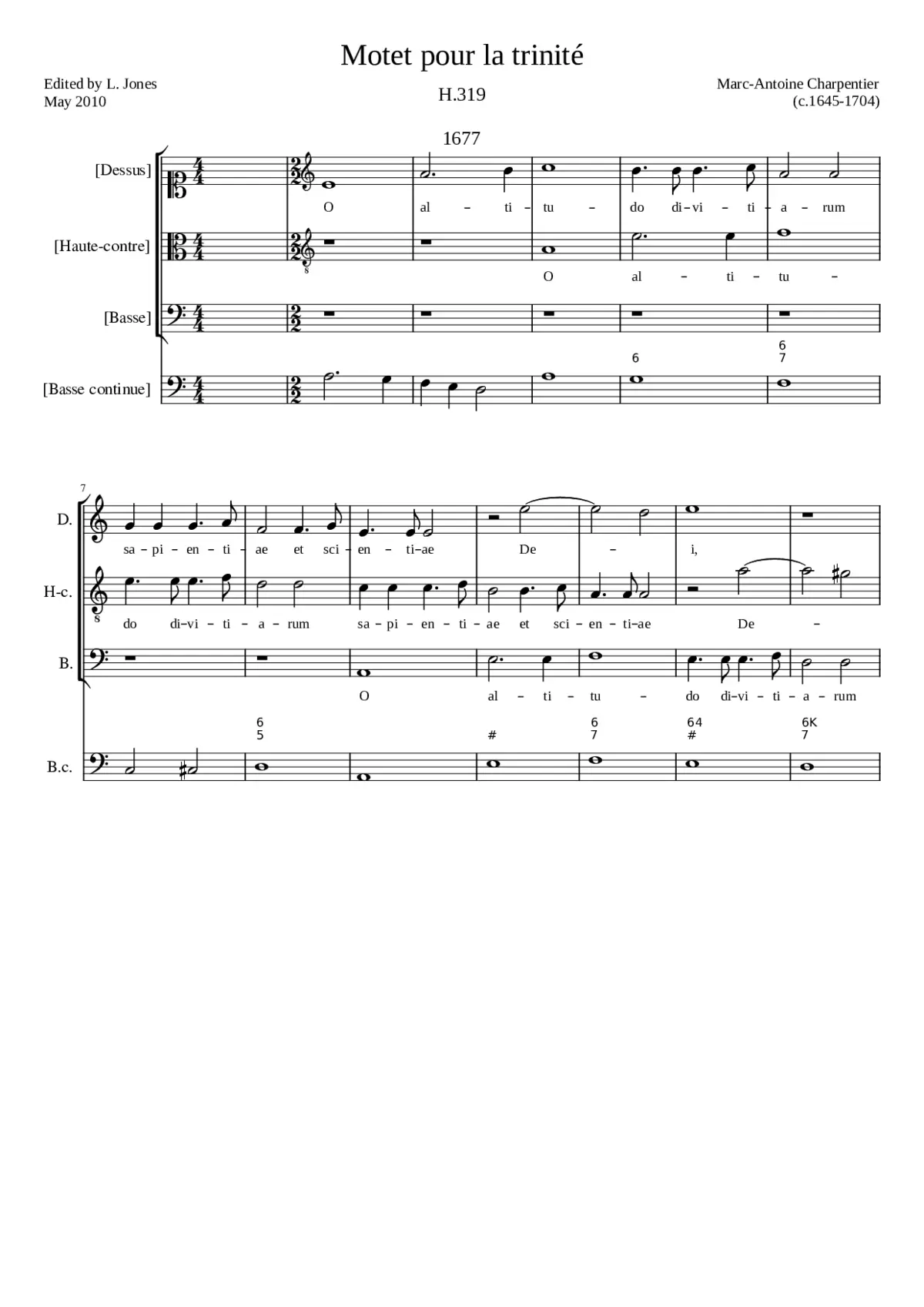 Motet pour la trinité H.319 - Page 1