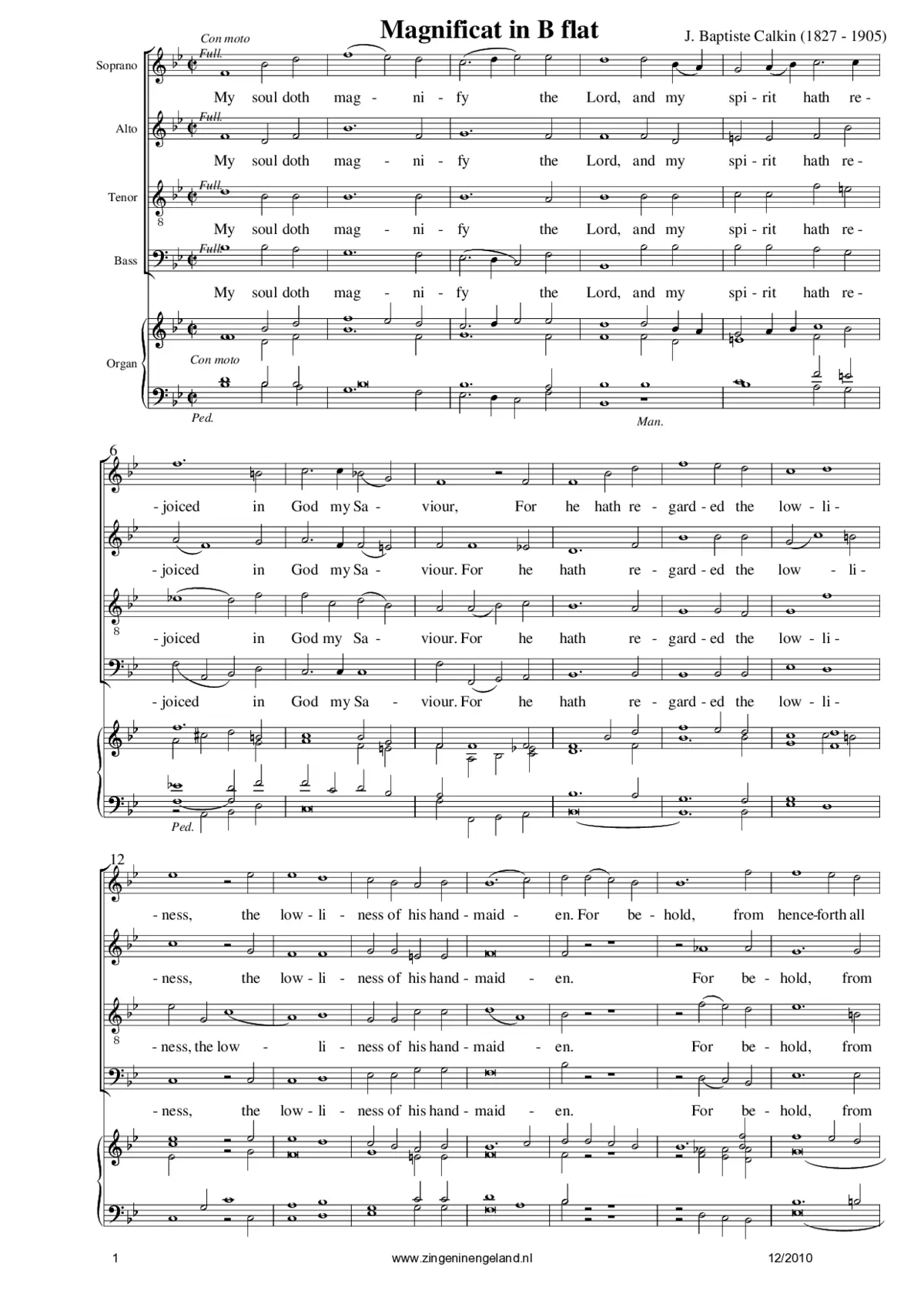 Magnificat and Nunc Dimittis in B flat - Page 1