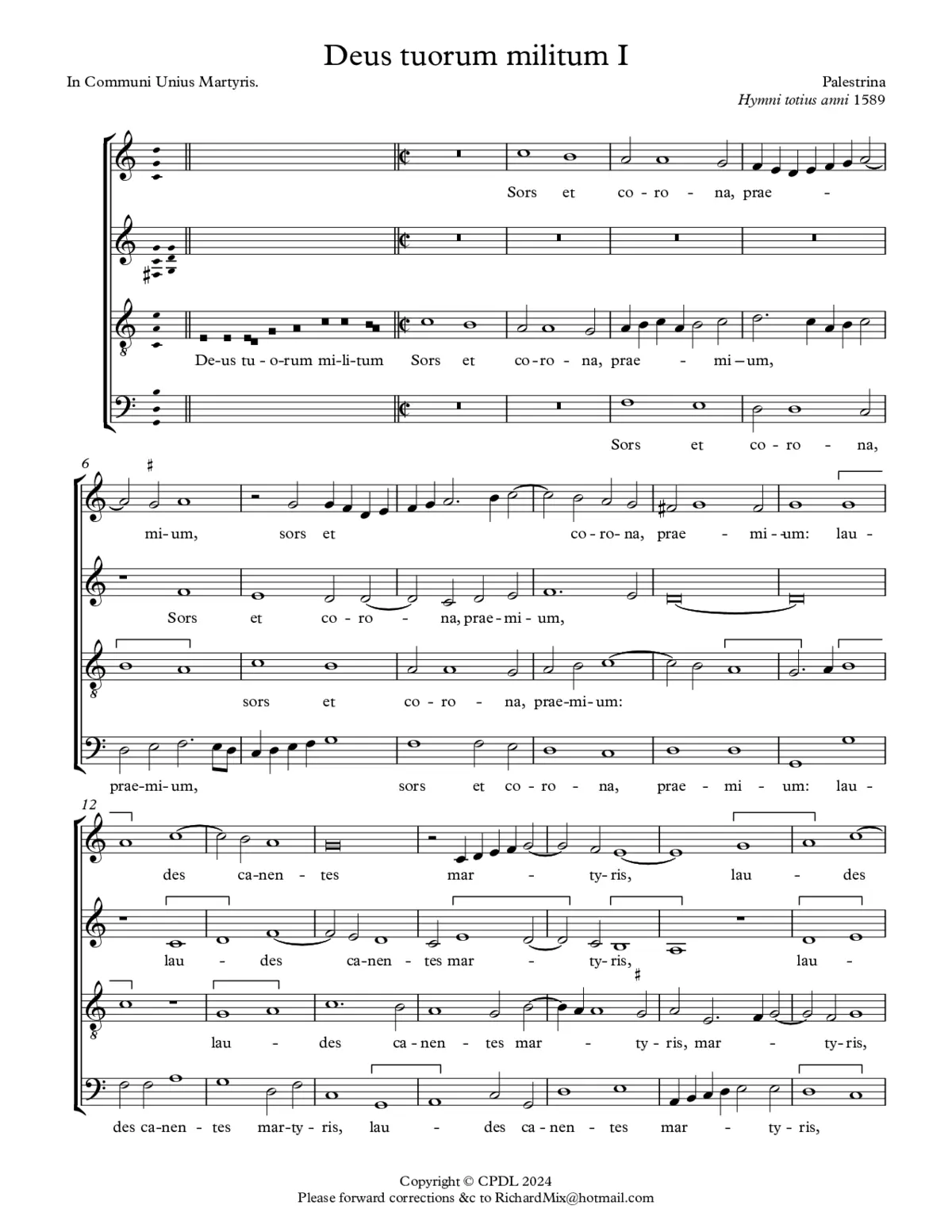 Deus tuorum militum (1589 I) - Page 1