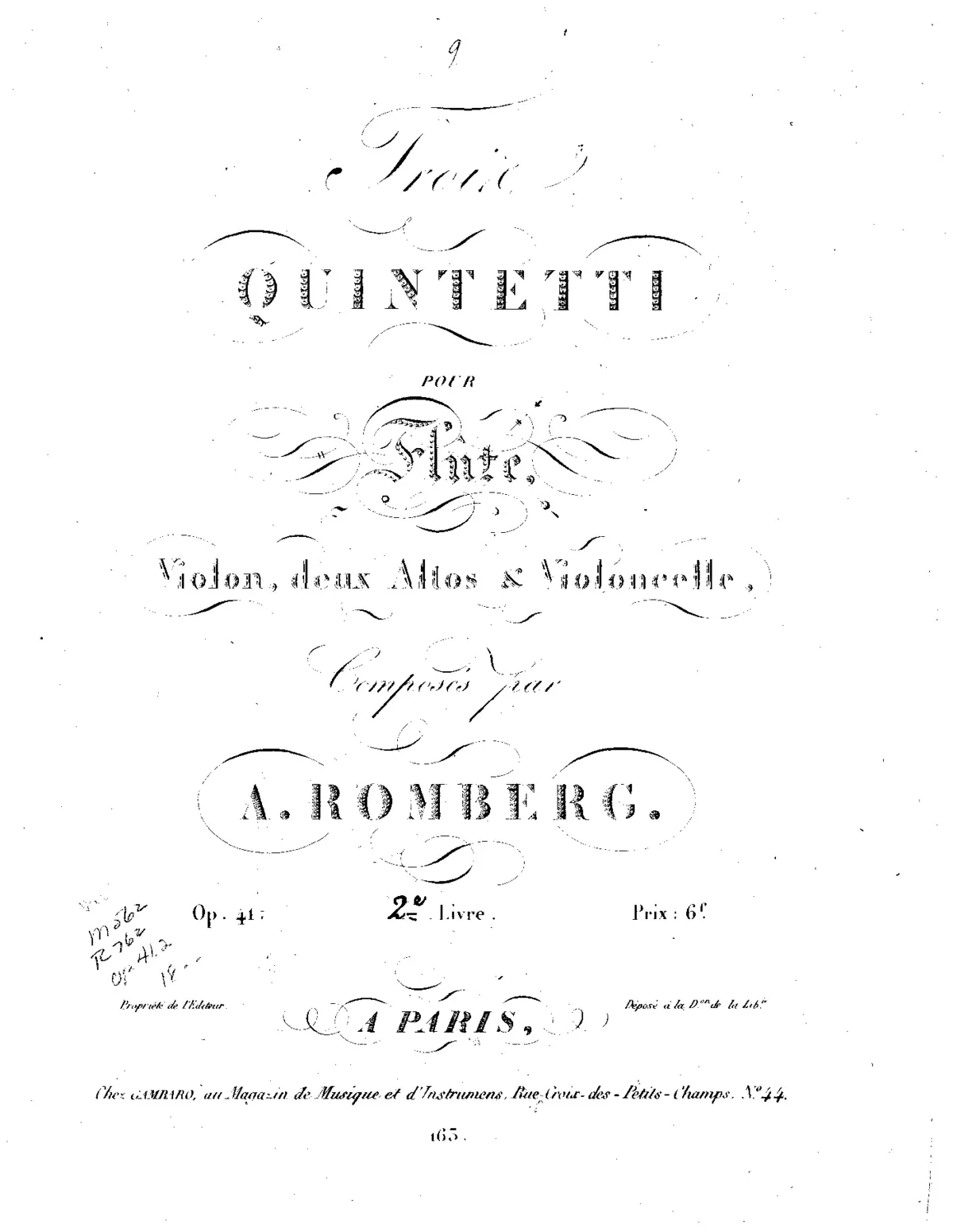 3 Quintets for Flute and Strings - Page 1