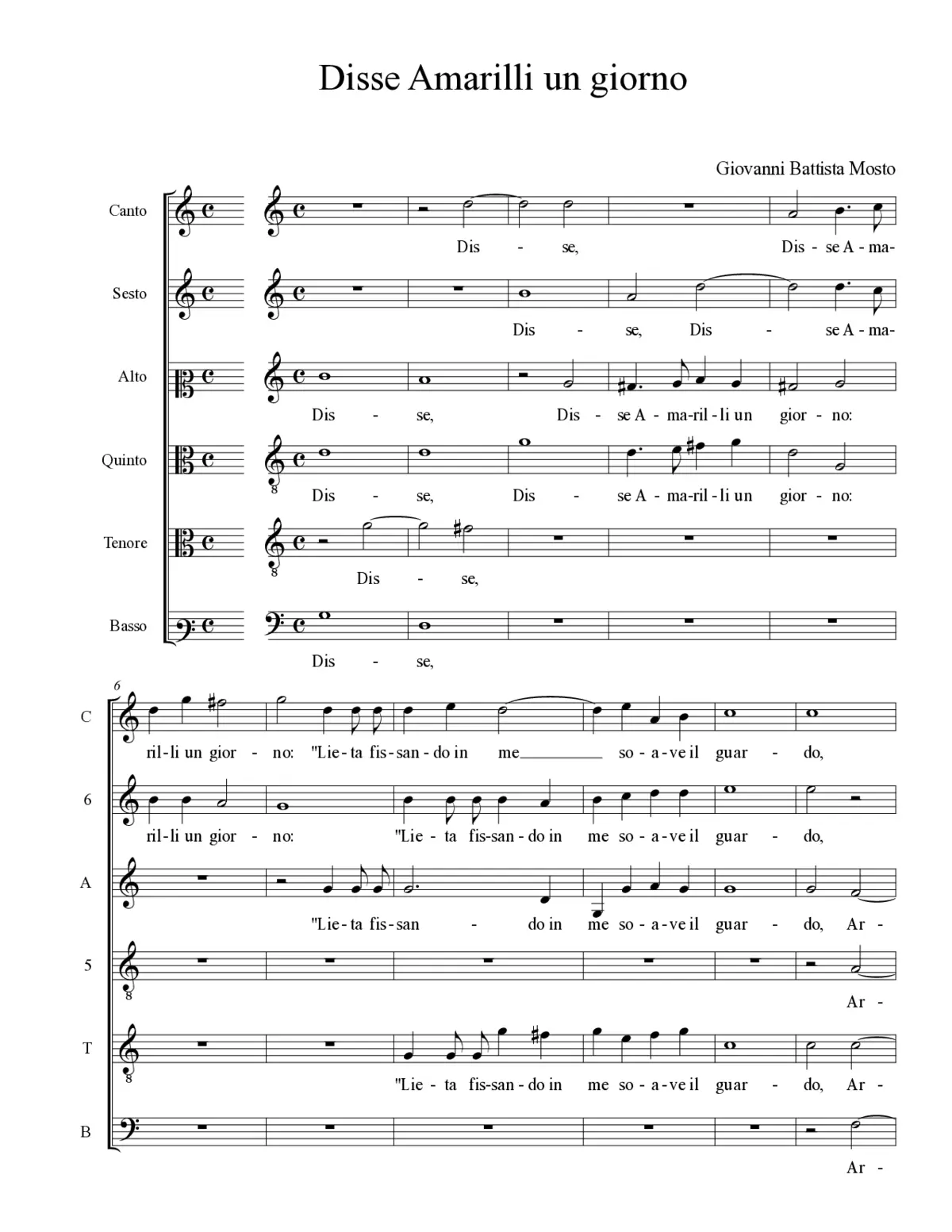 Disse Amarilli un giorno - Page 1