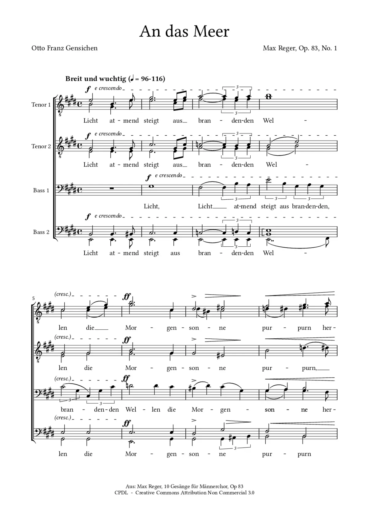 An das Meer, Op. 83, No. 1 - Page 1