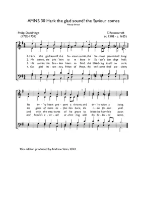Hark the glad sound! the Saviour comes