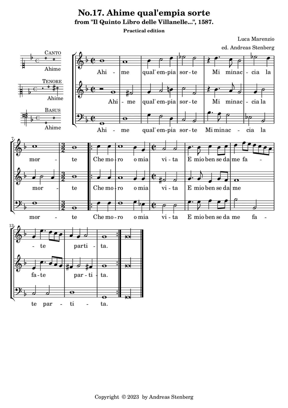 Ahime qual' empia sorte - Page 1