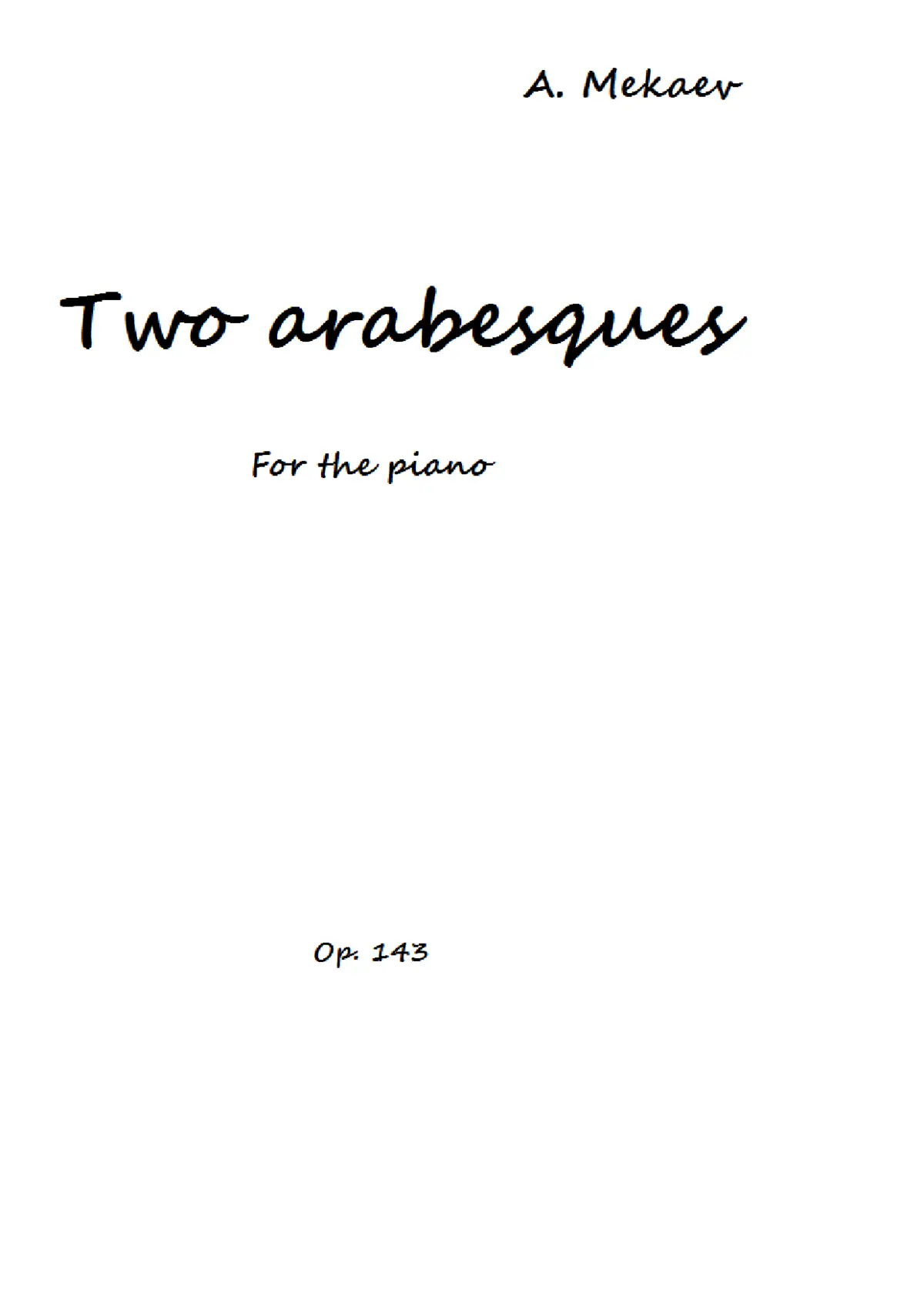 Two Arabesques - Page 1
