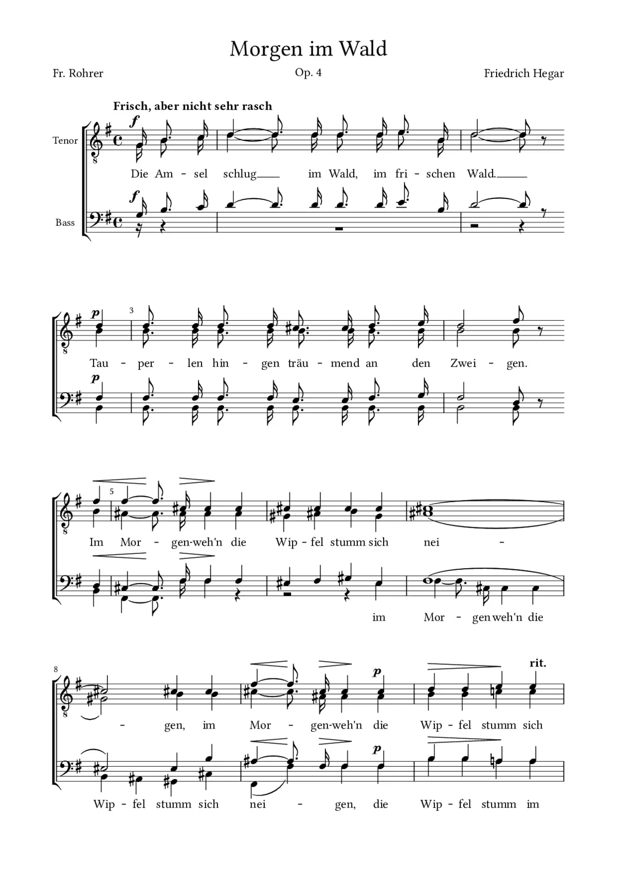 Morgen im Wald, Op. 4 - Page 1