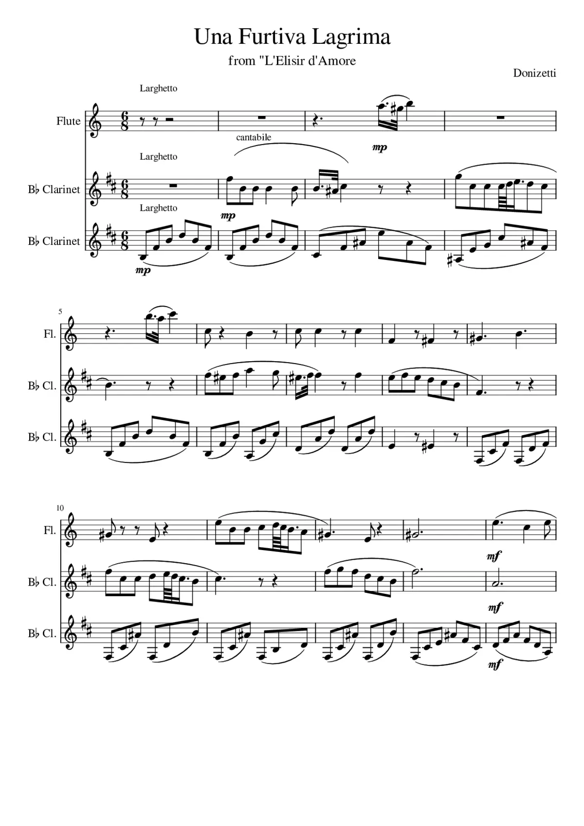 Una Furtiva Lagrima - Page 1