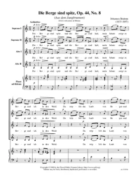 Die Berge sind spitz, Op. 44, No. 8