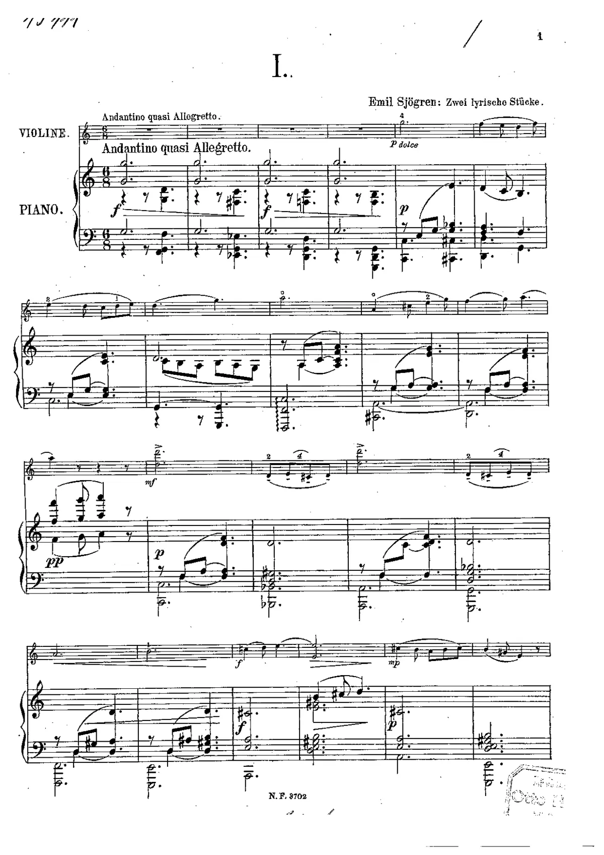 2 Lyrische Stücke - Page 1