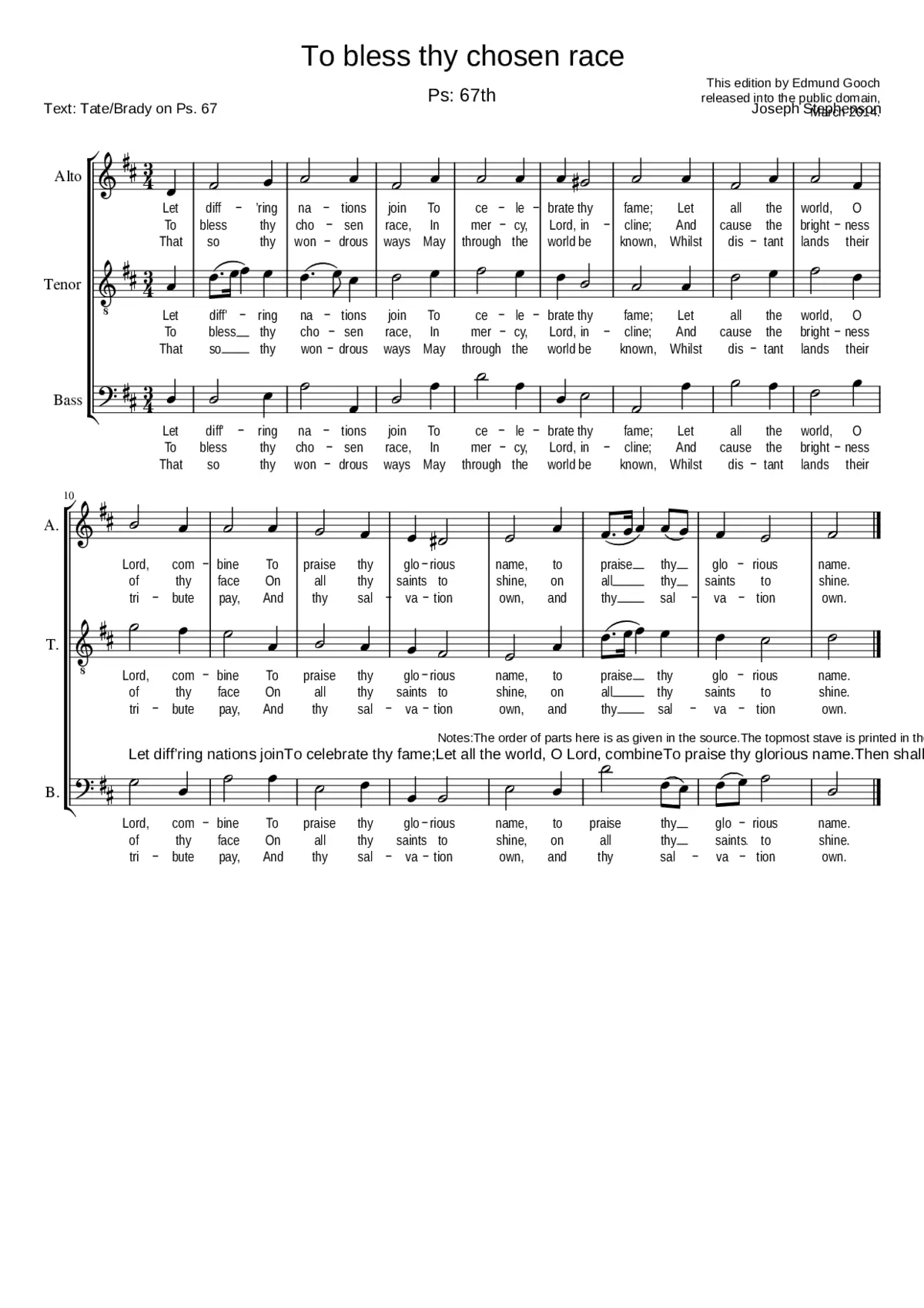 To bless thy chosen race - Page 1