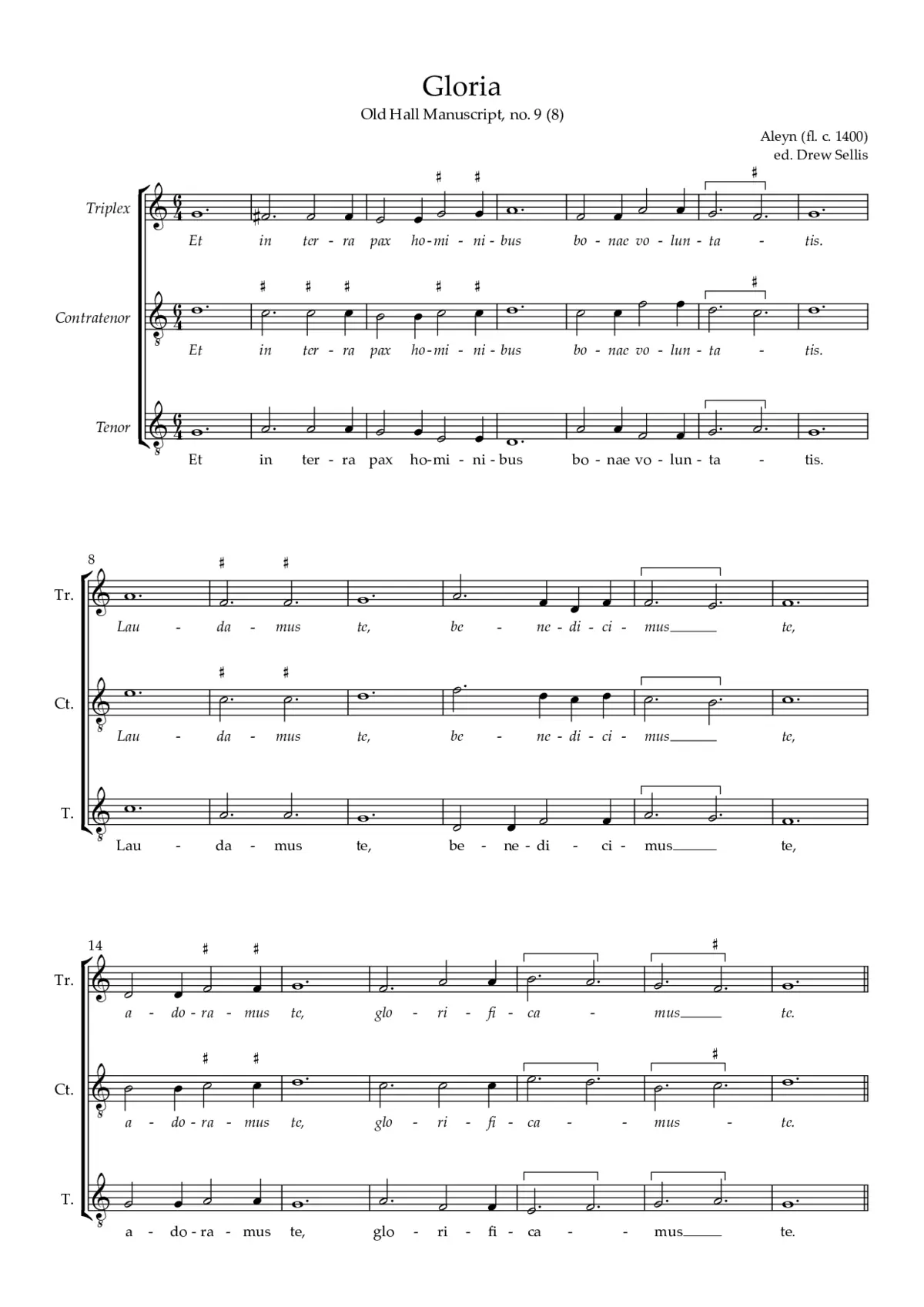 Gloria, Old Hall 8 - Page 1