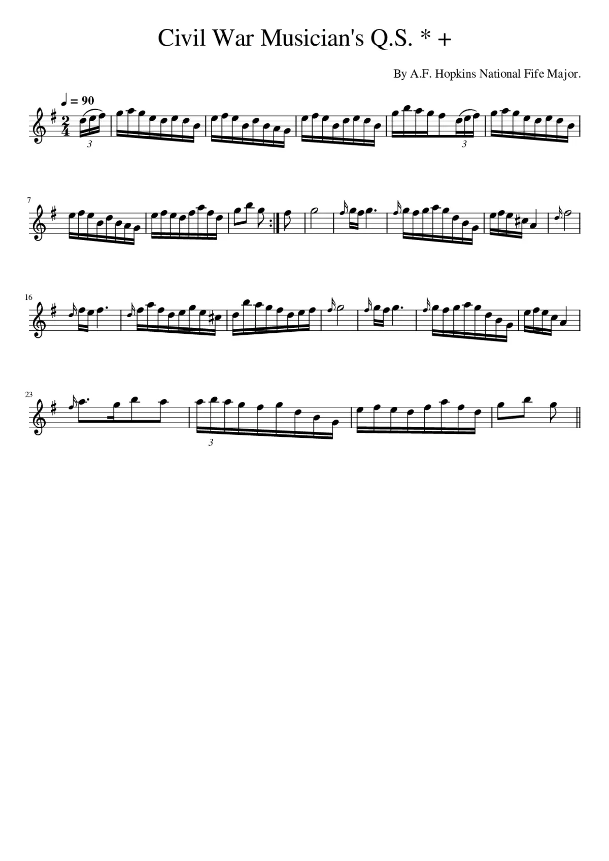 Civil War Musician's Q.S. + - Page 1