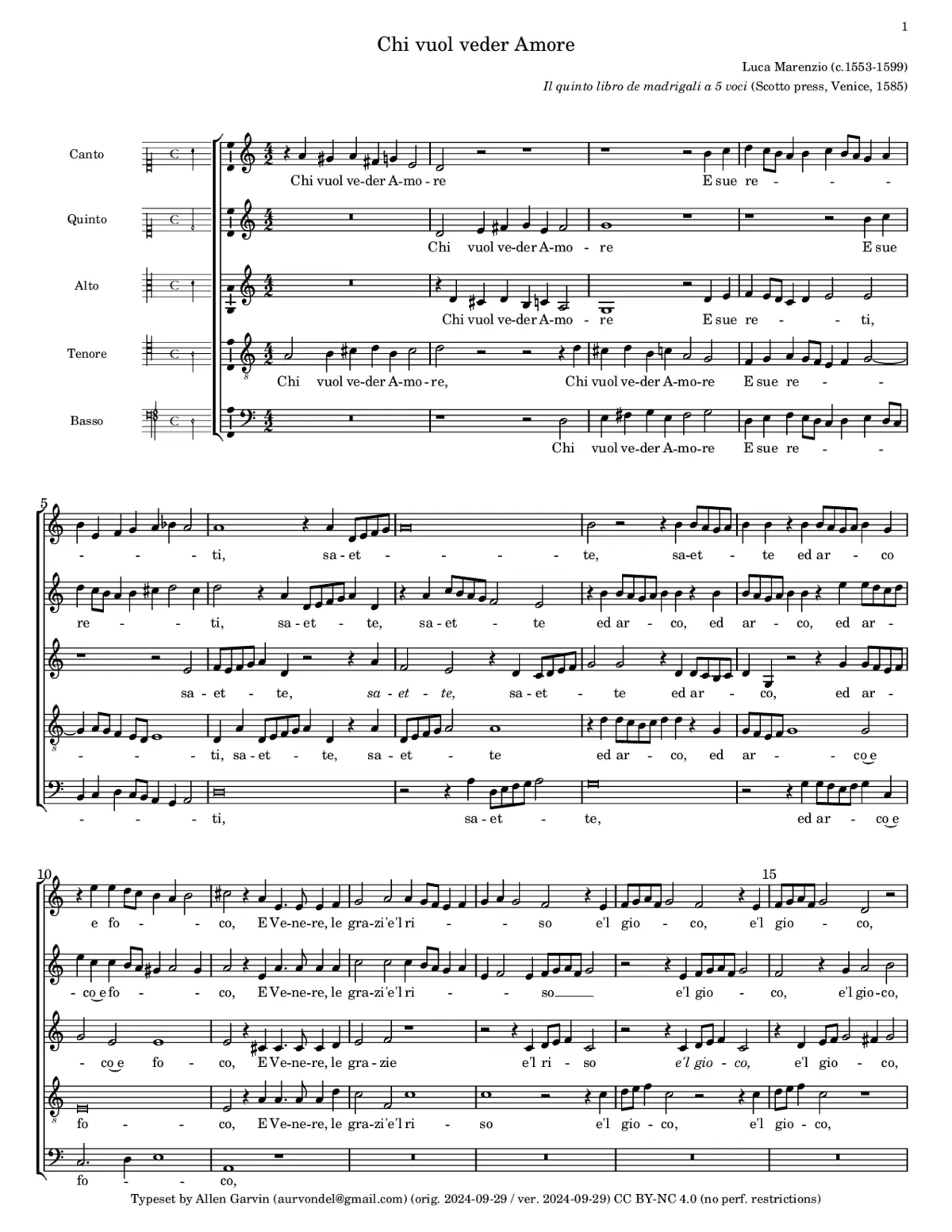 Chi vuol veder amore - Page 1
