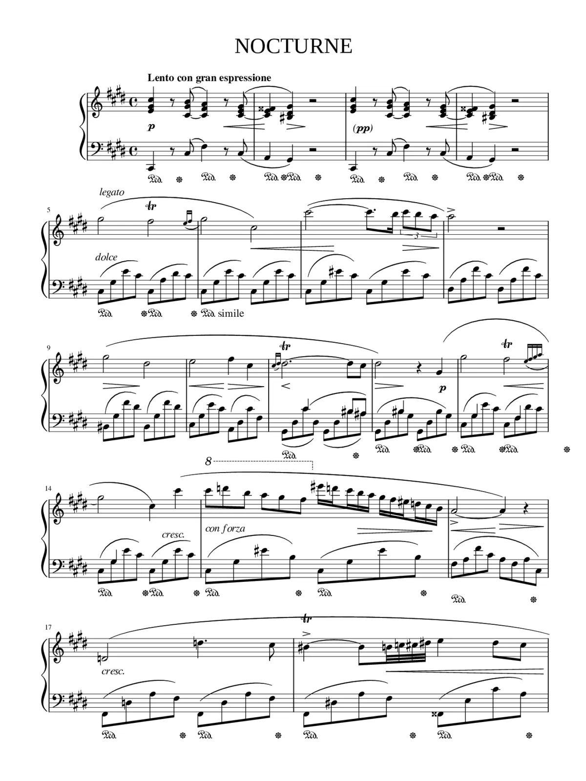 Nocturne in C-sharp minor B.49 - Page 1