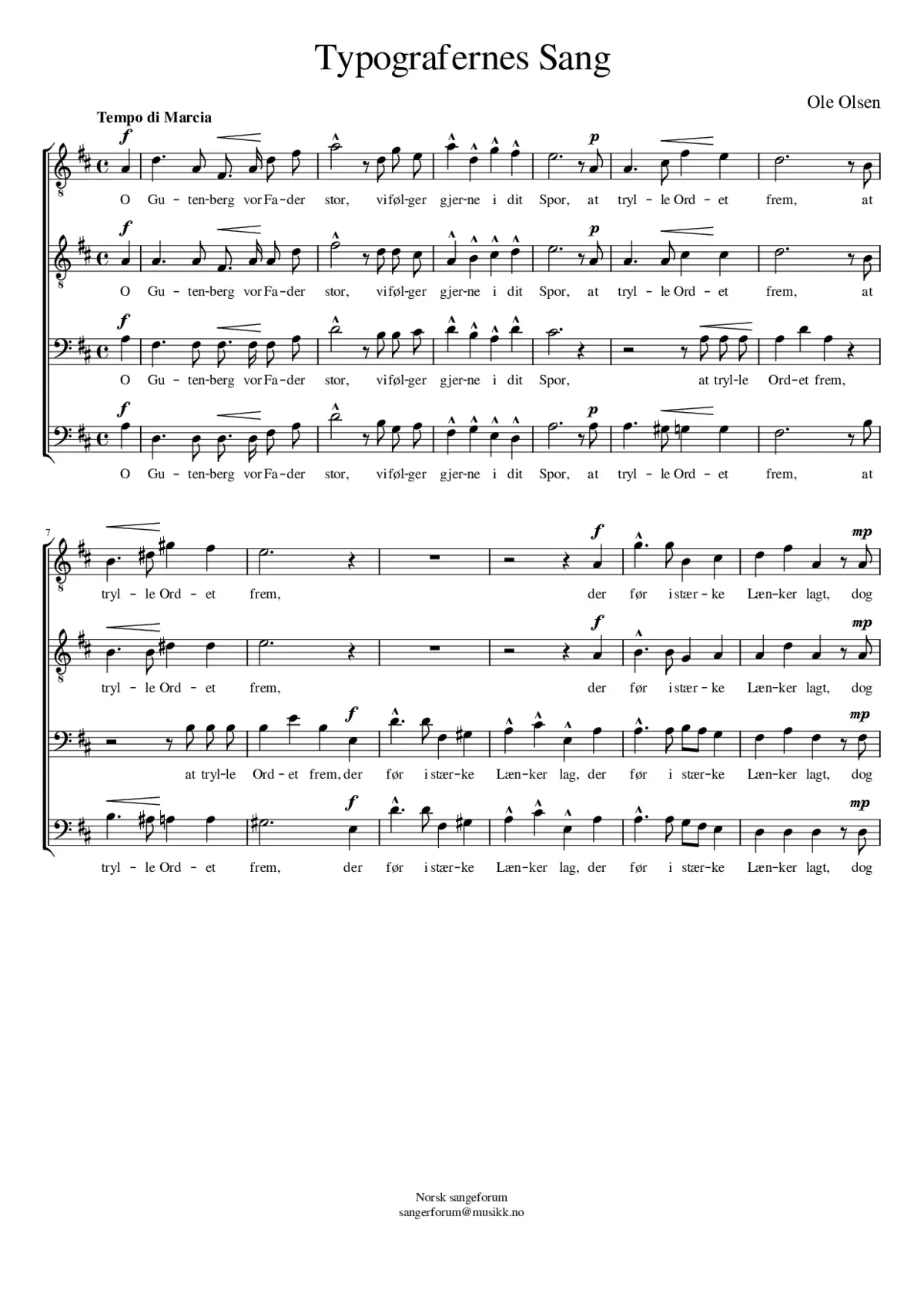 Typografernes sang - Page 1