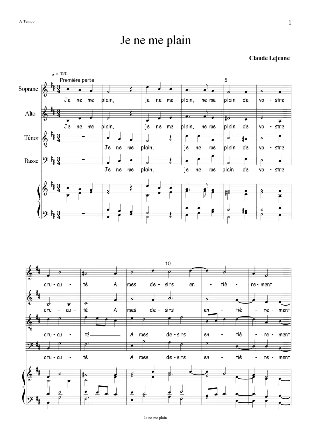 Je ne me plain - Page 1