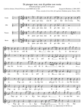 Di pianger mai, mai di gridar non resta