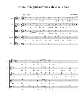 Almo Sol, quella fronde ch'io sola amo