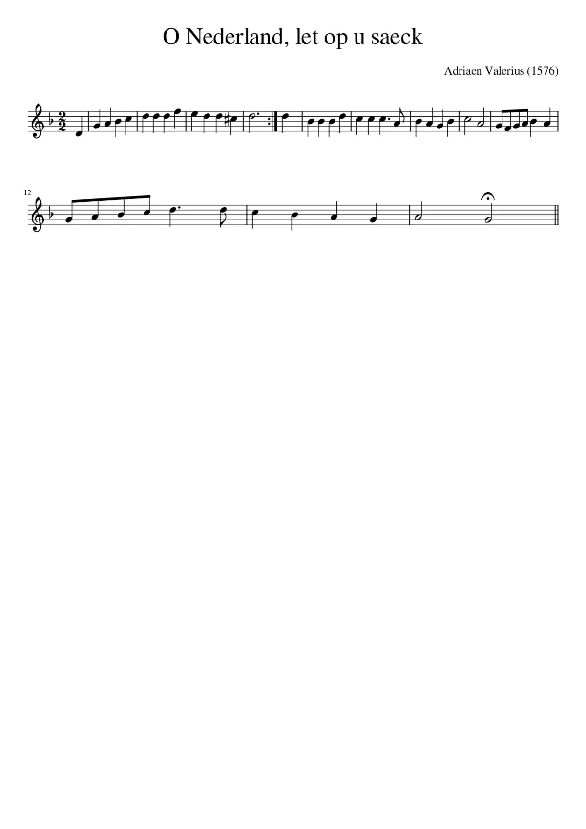 O Nederland let op u saeck - Page 1