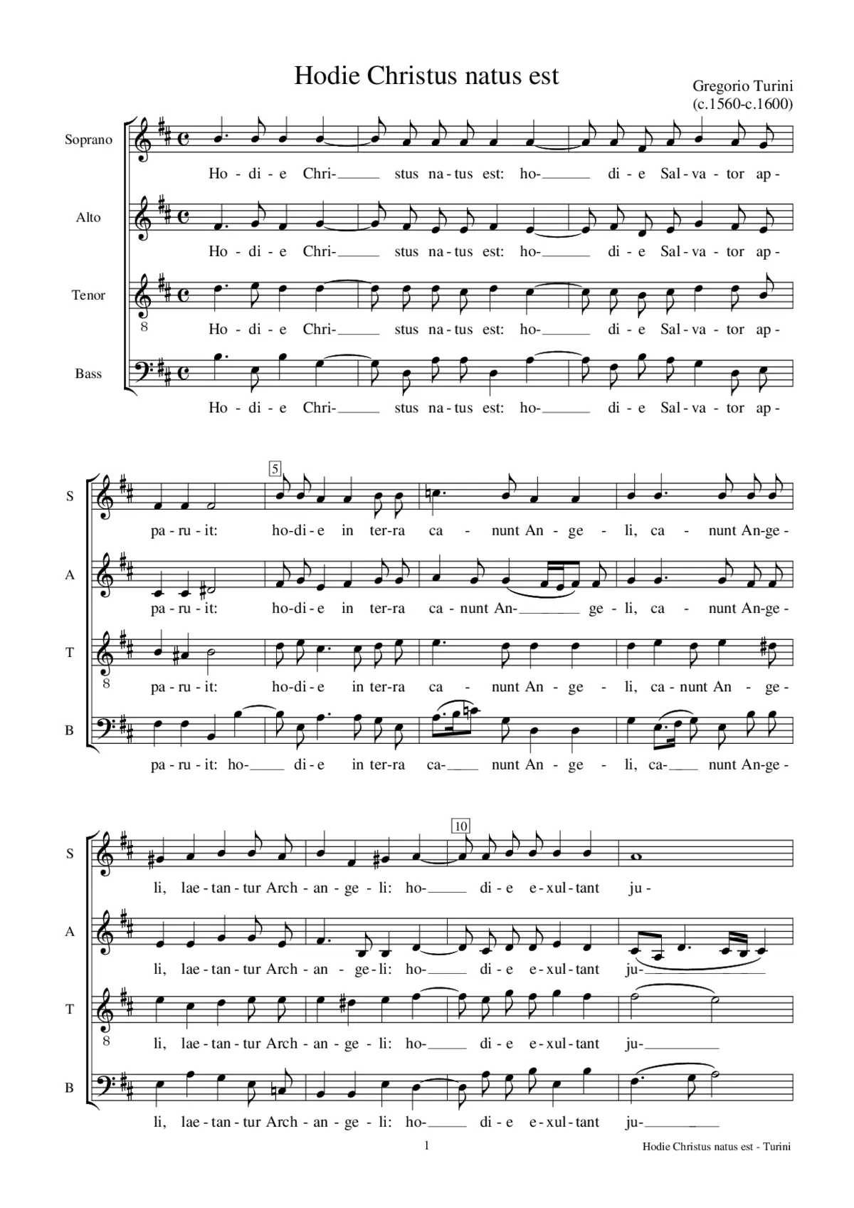 Hodie Christus natus est - Page 1