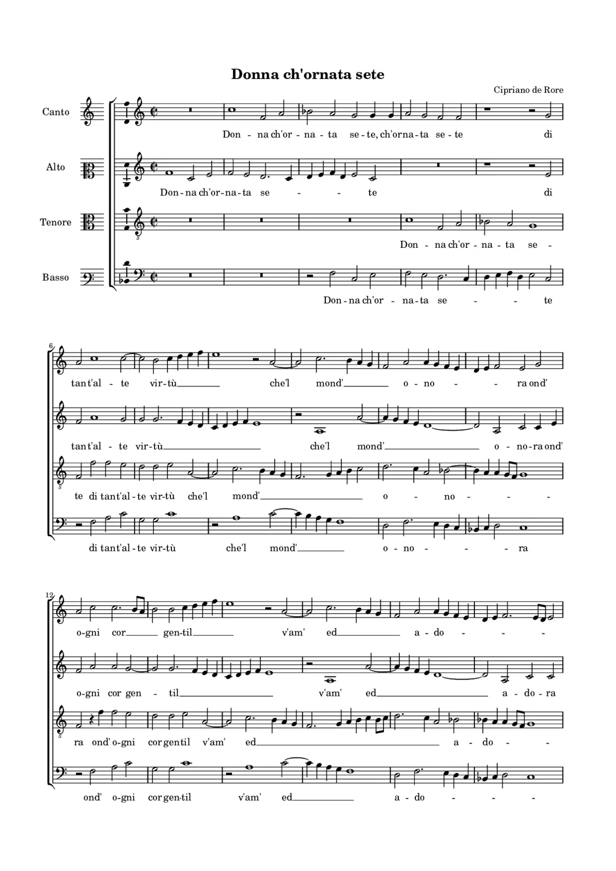 Donna ch'ornata sete - Page 1