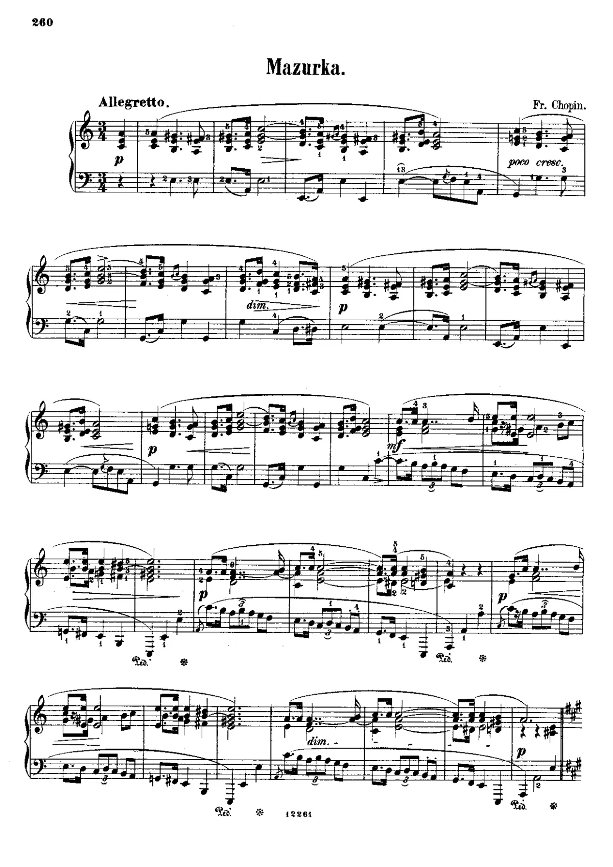 Mazurka in A minor - Page 1