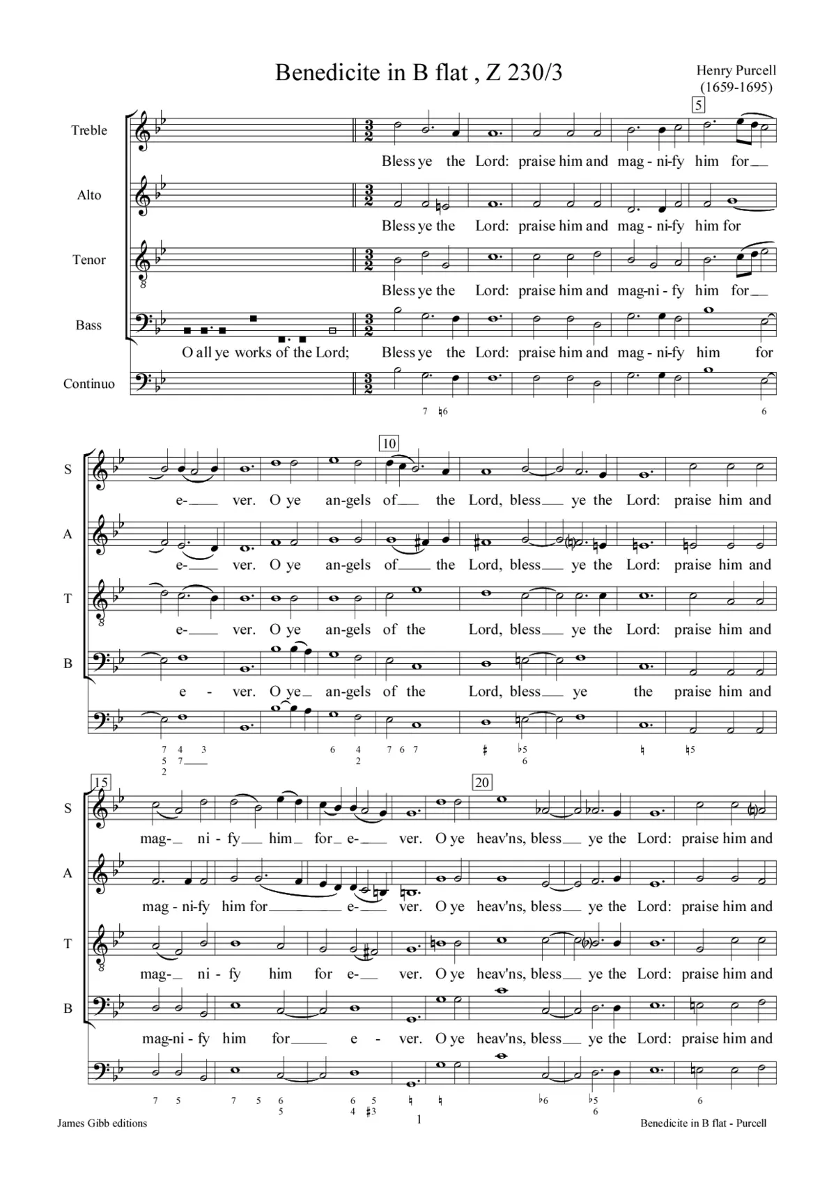 Benedicite in B flat, Z 230/3 - Page 1