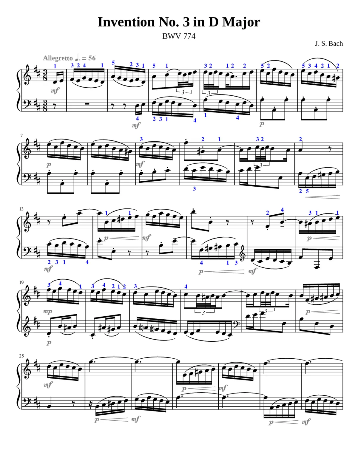 Invention in D major BWV 774 - Page 1
