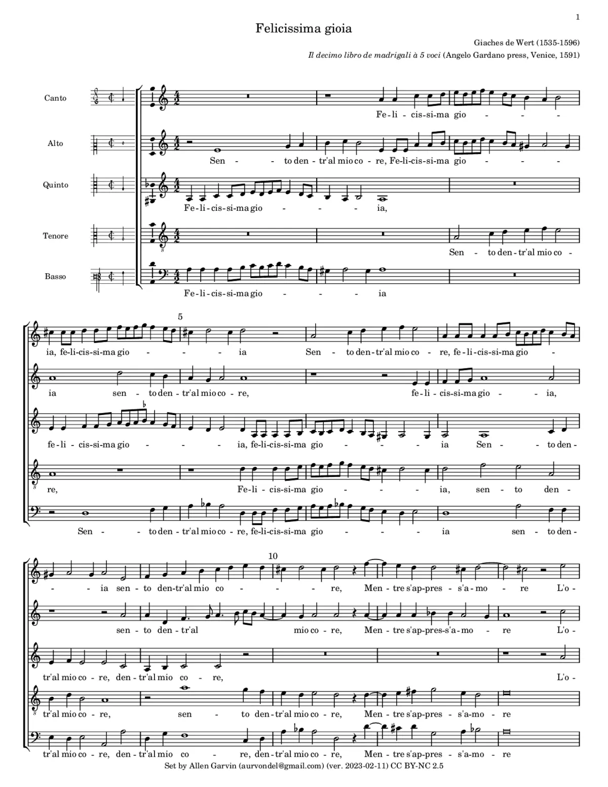 Felicissima gioia - Page 1