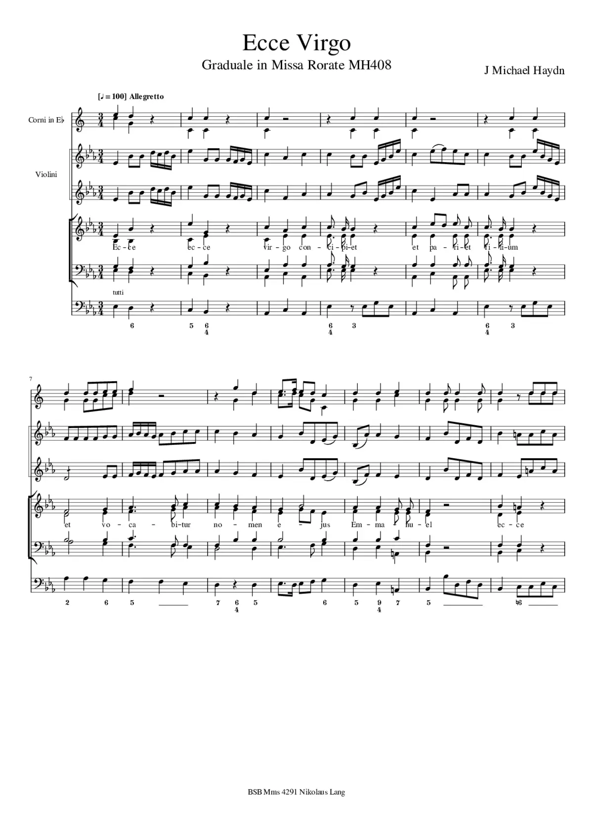 Ecce virgo, MH 408 - Page 1
