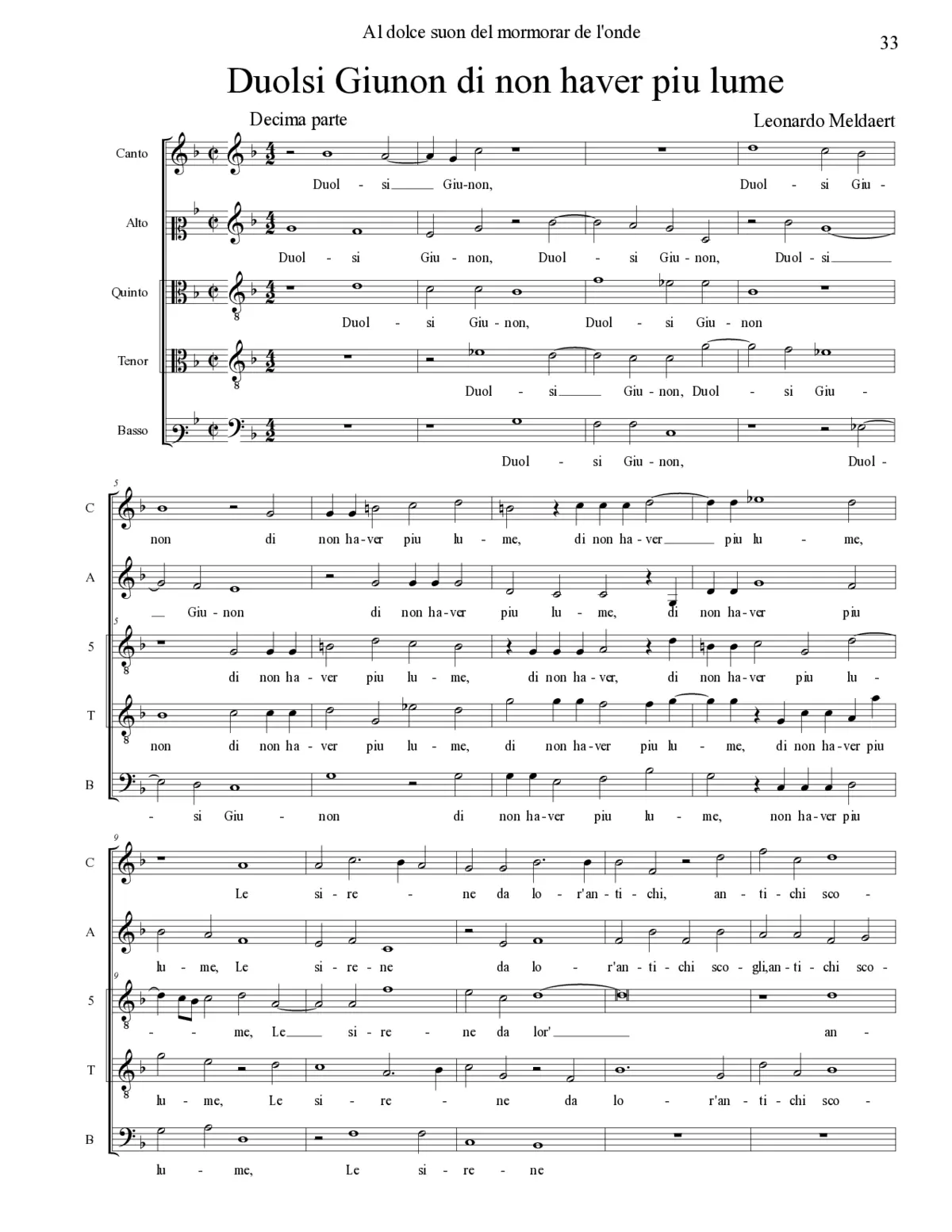 Duolsi Giunon di non haver piu lume - Page 1