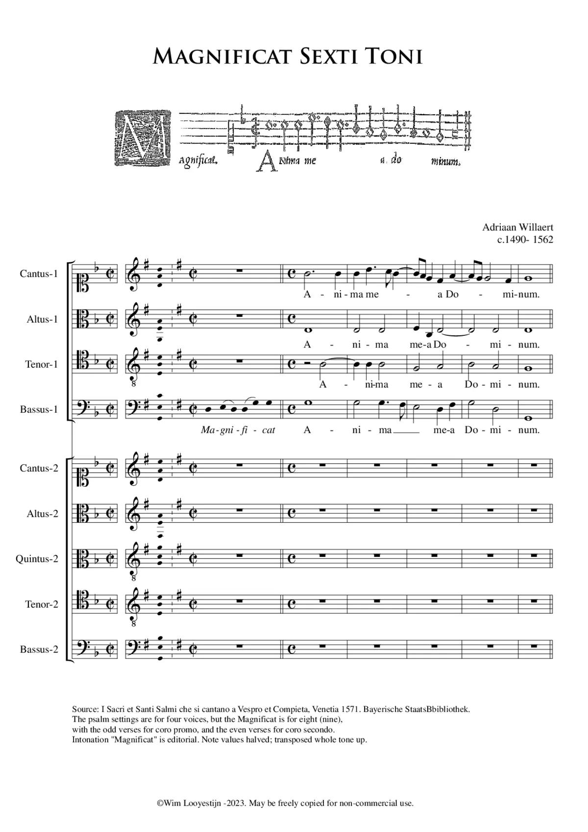 Magnificat Tone VI - Page 1