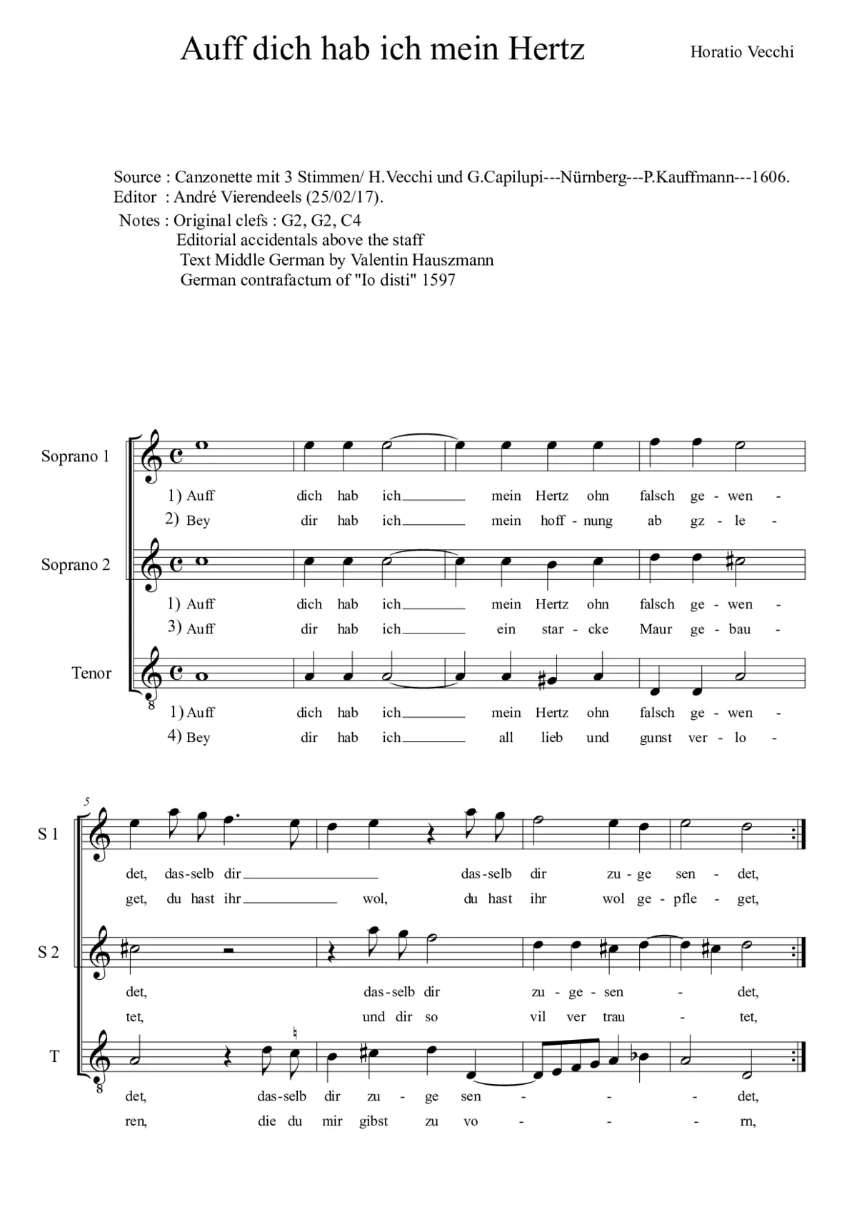 Auff dich hab' ich mein Hertz - Page 1