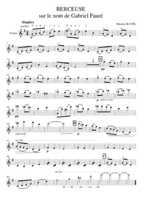 Berceuse sur le nom de Gabriel Fauré