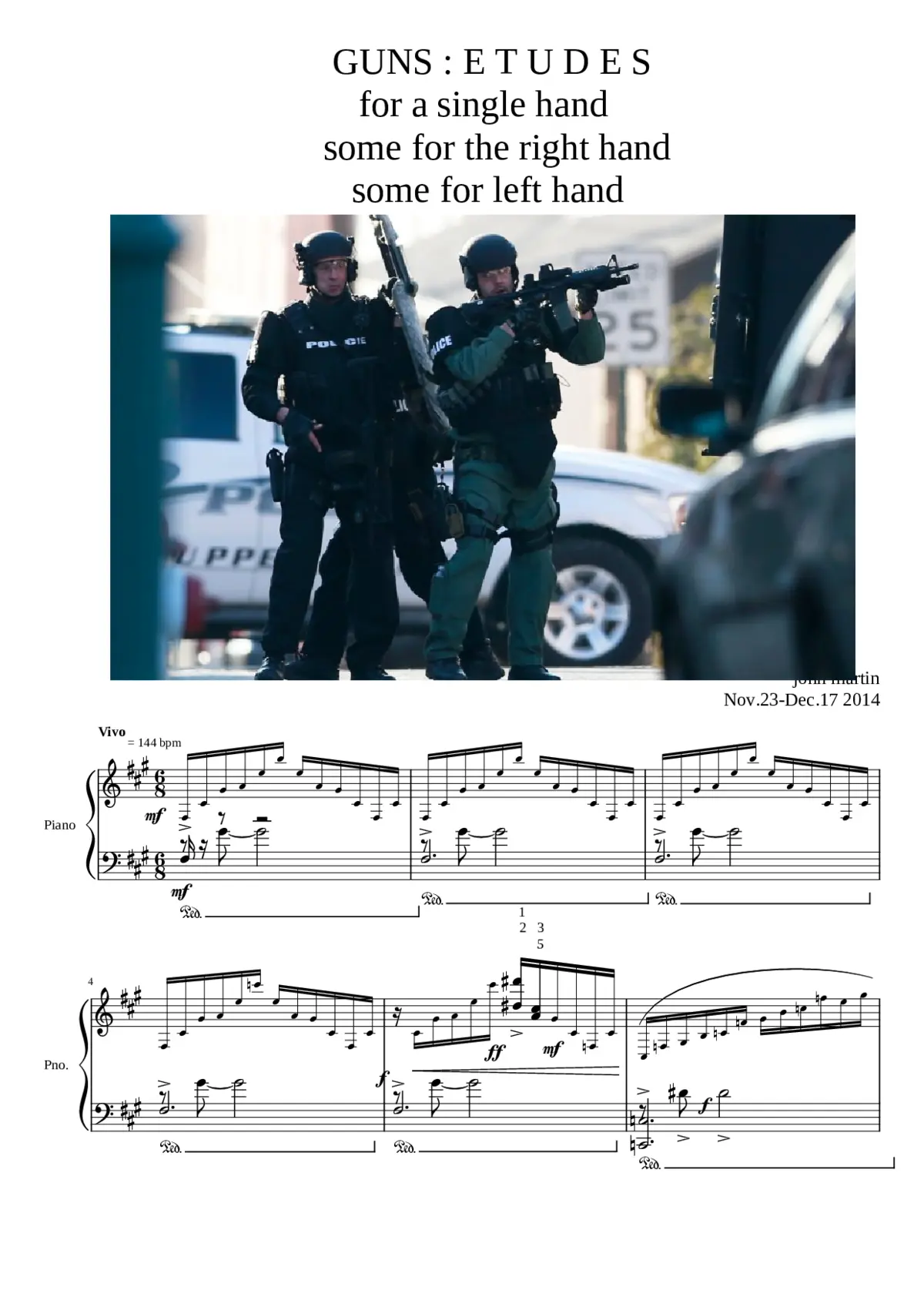 Martin John 9 Etudes for The Left Hand - Page 1